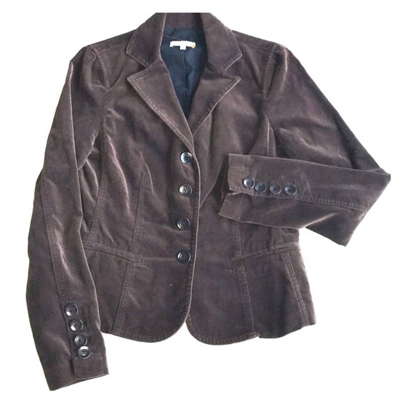 Vince Chocolate Brown Velvet Blazer 8